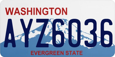 WA license plate AYZ6036