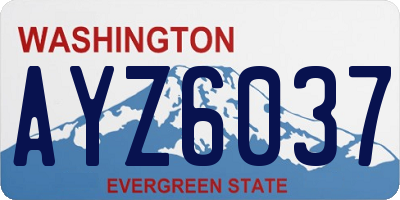 WA license plate AYZ6037