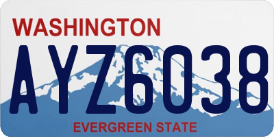 WA license plate AYZ6038