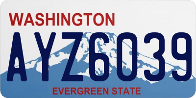 WA license plate AYZ6039