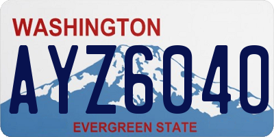 WA license plate AYZ6040