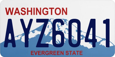 WA license plate AYZ6041