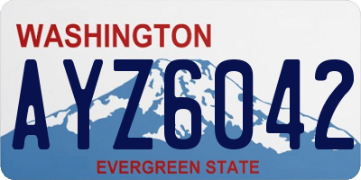 WA license plate AYZ6042