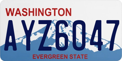 WA license plate AYZ6047