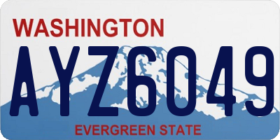 WA license plate AYZ6049