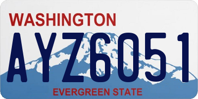 WA license plate AYZ6051