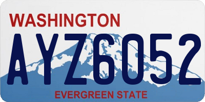 WA license plate AYZ6052