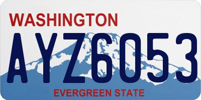 WA license plate AYZ6053