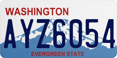 WA license plate AYZ6054