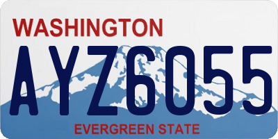 WA license plate AYZ6055