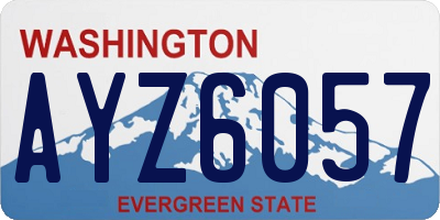 WA license plate AYZ6057