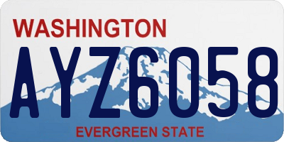 WA license plate AYZ6058