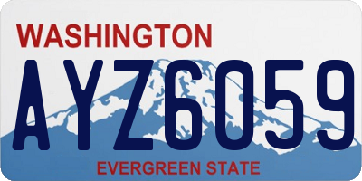 WA license plate AYZ6059