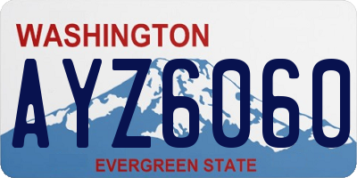 WA license plate AYZ6060