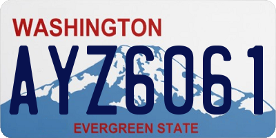 WA license plate AYZ6061