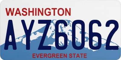 WA license plate AYZ6062