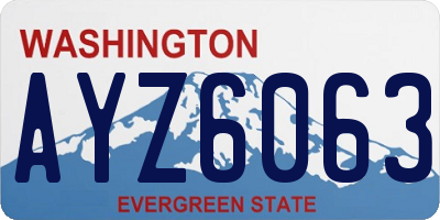 WA license plate AYZ6063