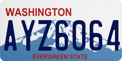 WA license plate AYZ6064