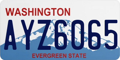 WA license plate AYZ6065