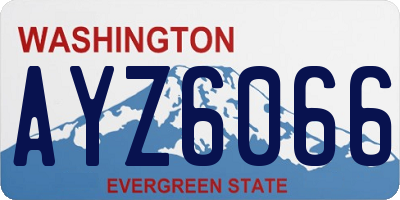 WA license plate AYZ6066