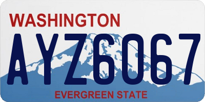 WA license plate AYZ6067