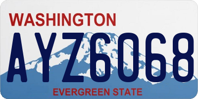 WA license plate AYZ6068