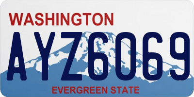 WA license plate AYZ6069