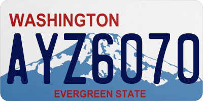 WA license plate AYZ6070