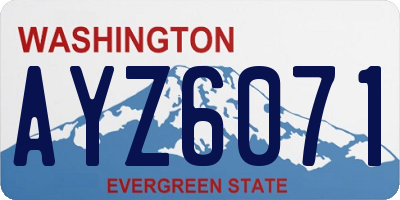 WA license plate AYZ6071