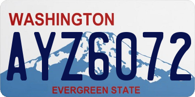 WA license plate AYZ6072