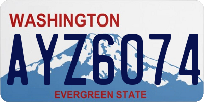 WA license plate AYZ6074