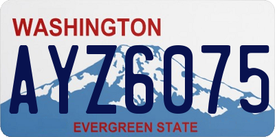 WA license plate AYZ6075