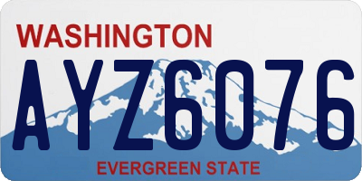 WA license plate AYZ6076