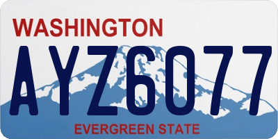 WA license plate AYZ6077