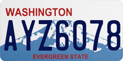 WA license plate AYZ6078