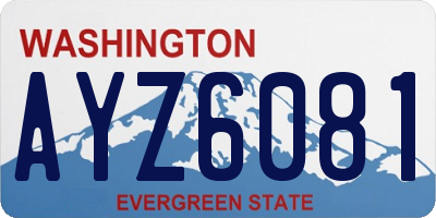 WA license plate AYZ6081