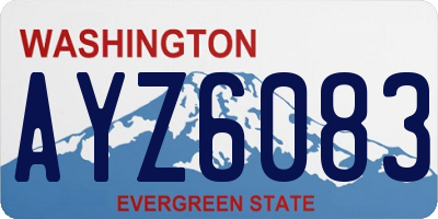 WA license plate AYZ6083