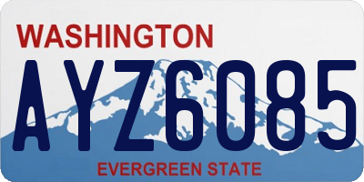 WA license plate AYZ6085