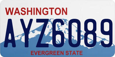 WA license plate AYZ6089