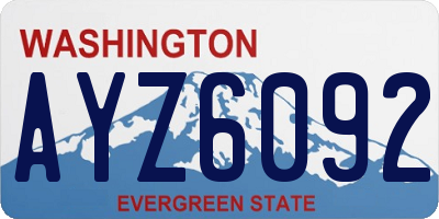 WA license plate AYZ6092