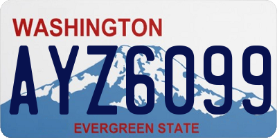 WA license plate AYZ6099