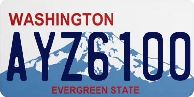 WA license plate AYZ6100