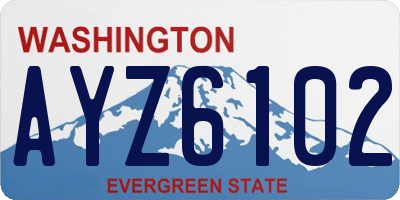 WA license plate AYZ6102