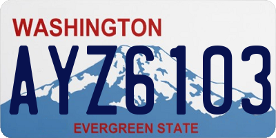 WA license plate AYZ6103