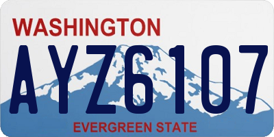 WA license plate AYZ6107