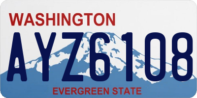 WA license plate AYZ6108