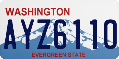 WA license plate AYZ6110