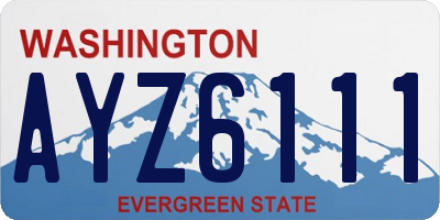 WA license plate AYZ6111