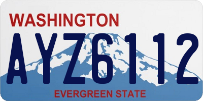 WA license plate AYZ6112