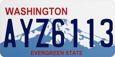 WA license plate AYZ6113